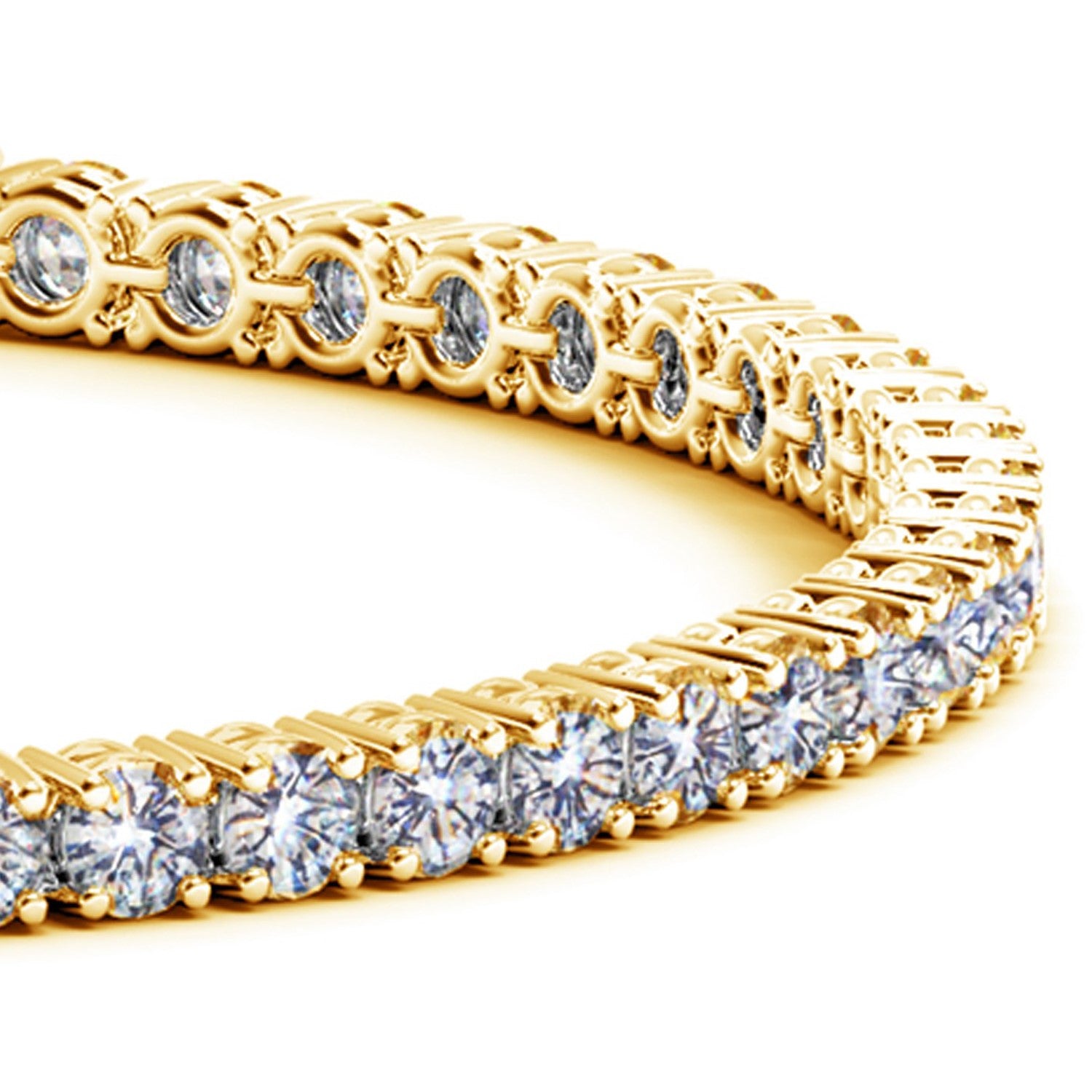 Lab Grown Round Diamond Tennis Bracelet in 14k Yellow Gold (7 cctw F/G VS2/SI1)-Teresa&#39;s Fashionista LLC