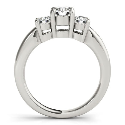 14k White Gold Timeless 3 Stone Round Diamond Engagement Ring (1 cttw)-Teresa&#39;s Fashionista LLC