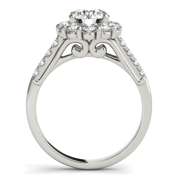 14k White Gold Round Diamond Halo Engagement Ring (2 1/2 cttw)-Teresa&#39;s Fashionista LLC