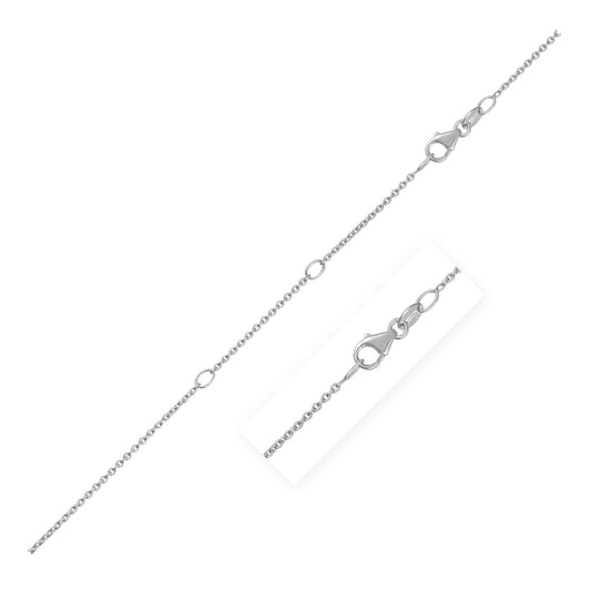 Double Extendable Diamond Cut Cable Chain in 14k White Gold (1.4mm)-Teresa&#39;s Fashionista LLC