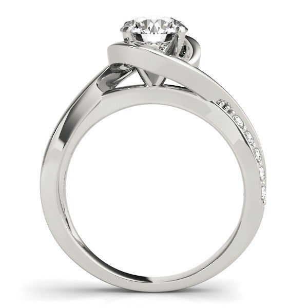 14k White Gold Split Band Round Bypass Diamond Engagement Ring (1 1/8 cttw)-Teresa&#39;s Fashionista LLC