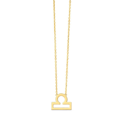 14K Yellow Gold Libra Necklace-Teresa&#39;s Fashionista LLC