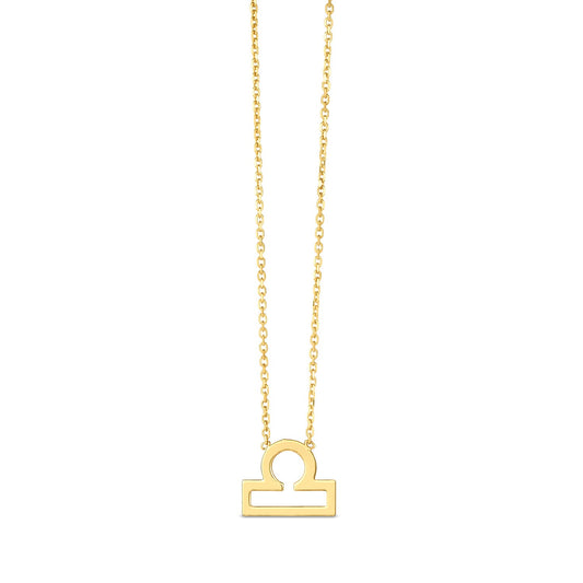 14K Yellow Gold Libra Necklace-Teresa&#39;s Fashionista LLC