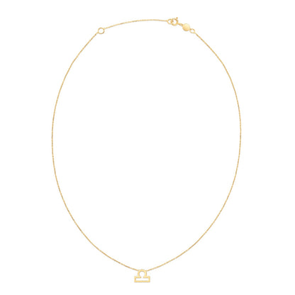 14K Yellow Gold Libra Necklace-Teresa&#39;s Fashionista LLC