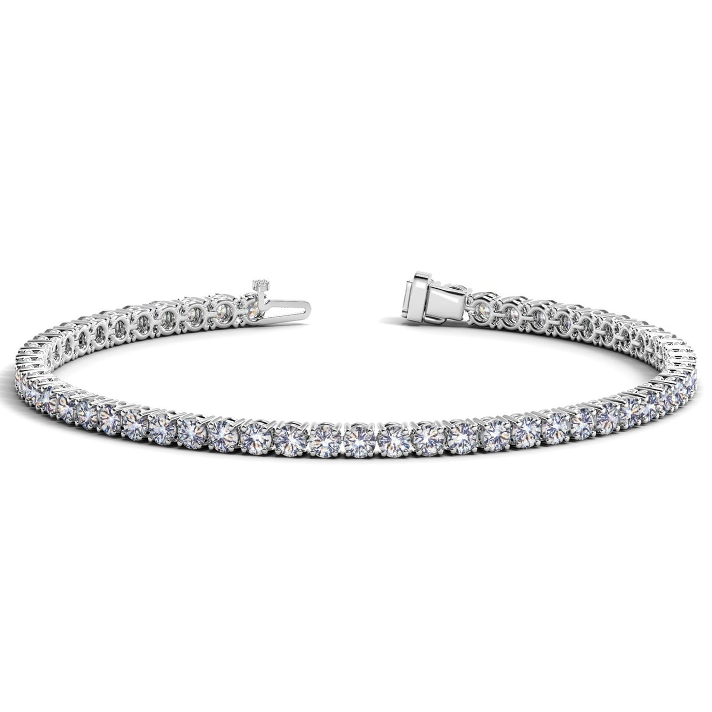 Lab Grown Round Diamond Tennis Bracelet in 14k White Gold (7 cctw F/G VS2/SI1)-Teresa&#39;s Fashionista LLC