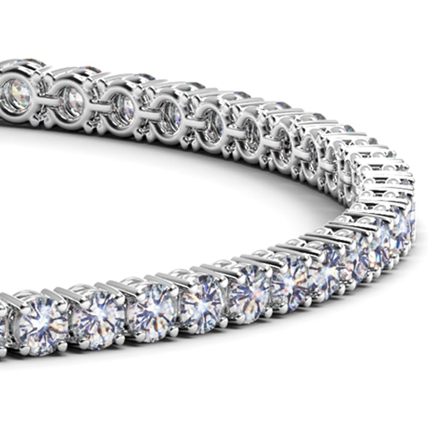 Lab Grown Round Diamond Tennis Bracelet in 14k White Gold (7 cctw F/G VS2/SI1)-Teresa&#39;s Fashionista LLC