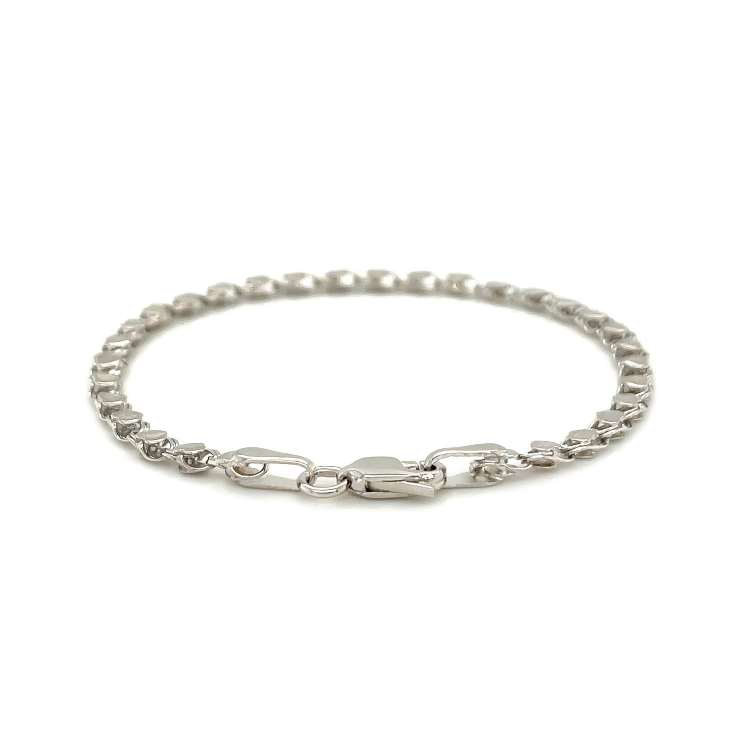 2.9mm 14k White Gold Heart Anklet-Teresa&#39;s Fashionista LLC