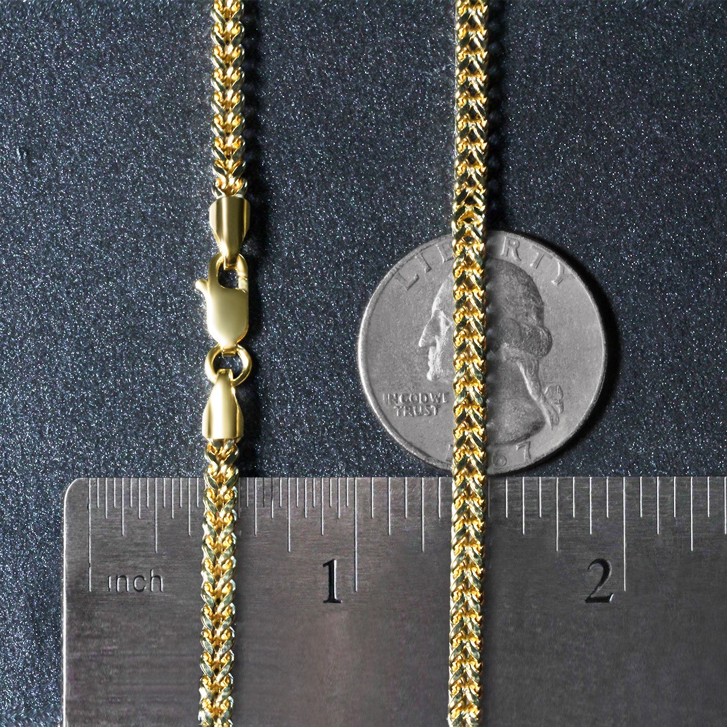 3.2mm 14k Yellow Gold Square Franco Chain-Teresa&#39;s Fashionista LLC