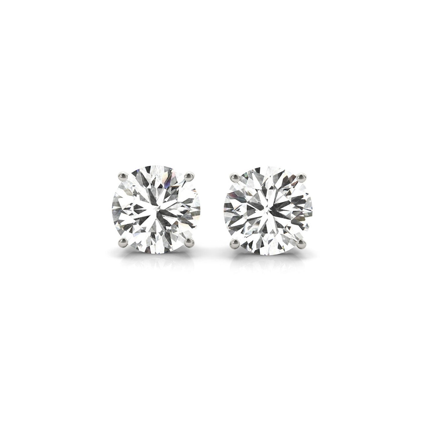 4 cttw Certified IGI Lab Grown Round Diamond Stud Earrings 14k White Gold (G/VS2)-Teresa&#39;s Fashionista LLC