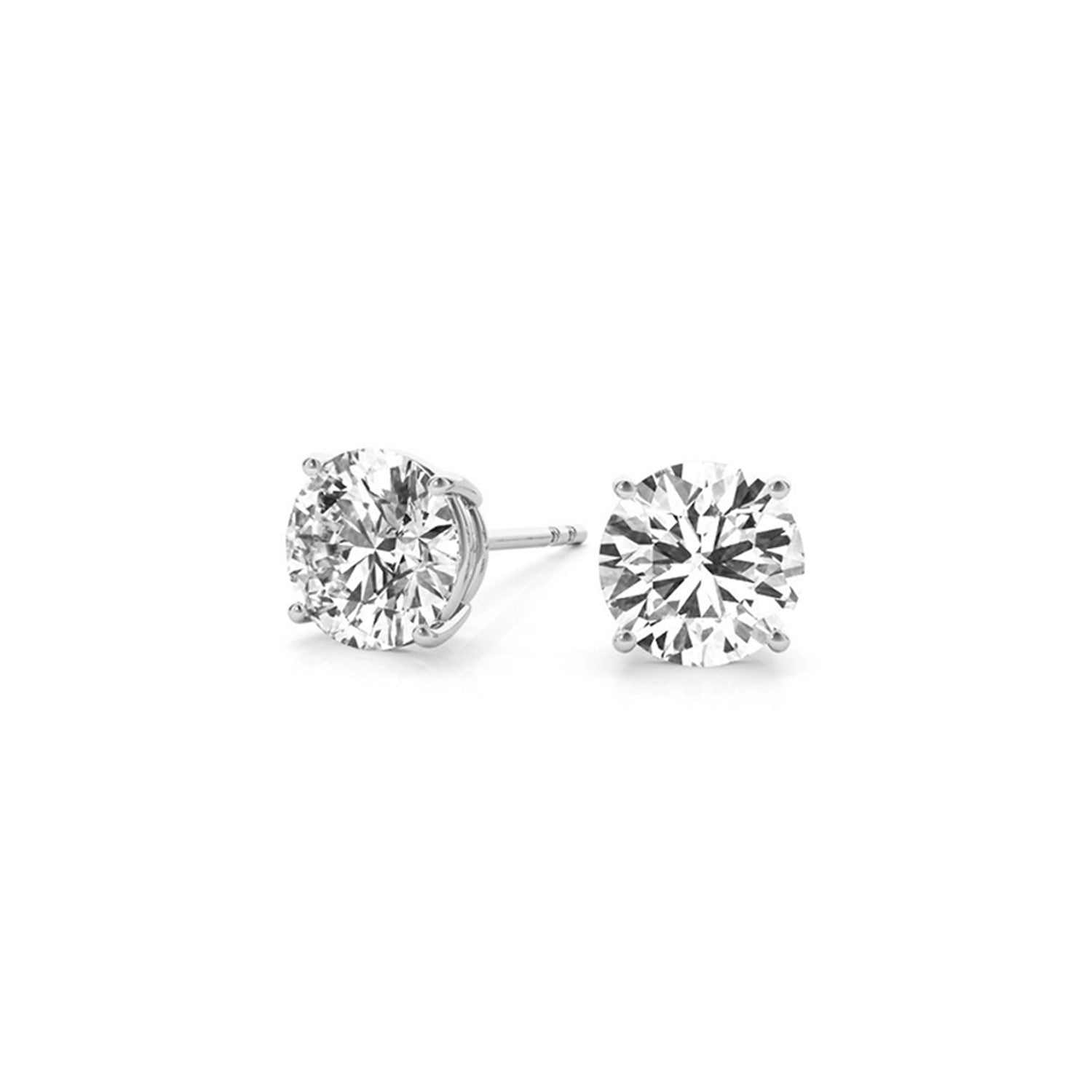 4 cttw Certified IGI Lab Grown Round Diamond Stud Earrings 14k White Gold (G/VS2)-Teresa&#39;s Fashionista LLC