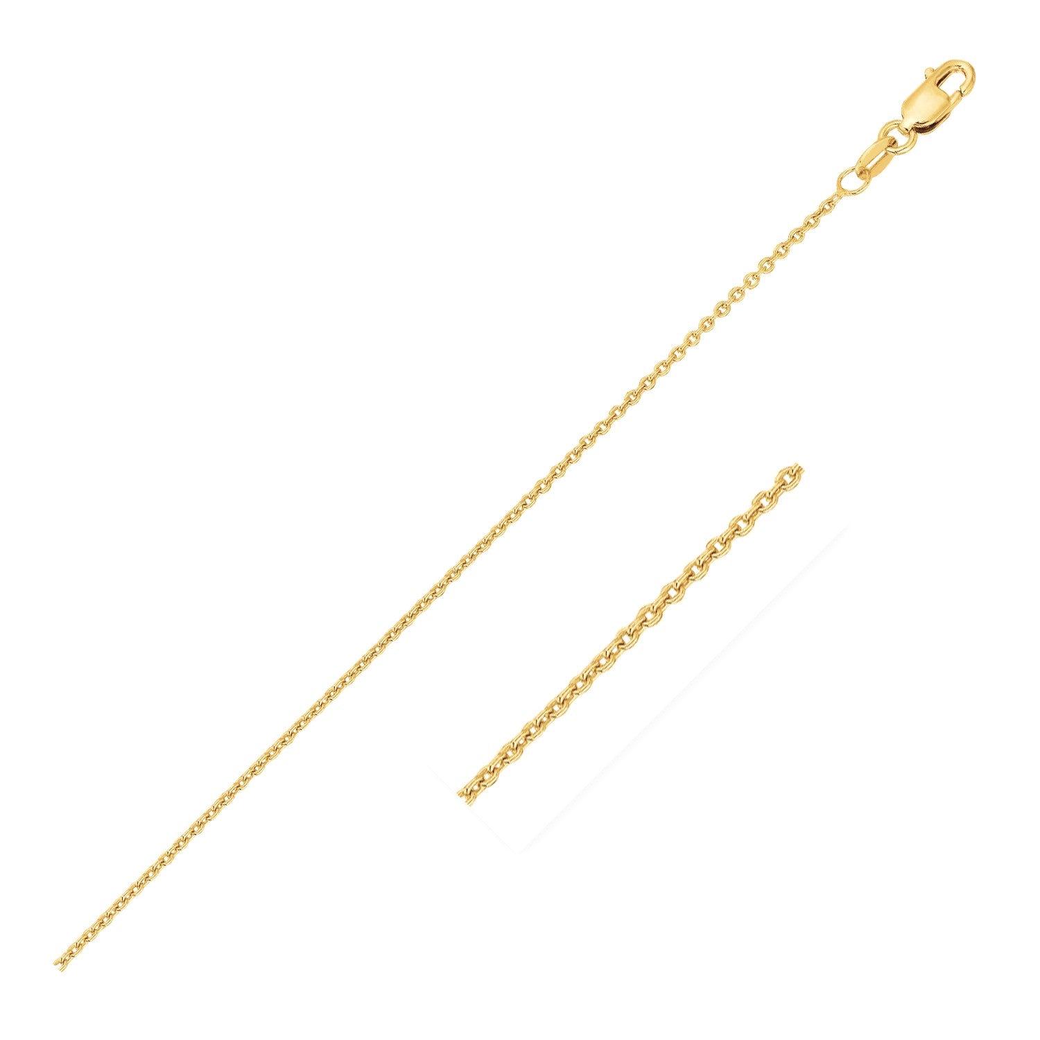 14k Yellow Gold Round Cable Link Chain 1.1mm-Teresa&#39;s Fashionista LLC