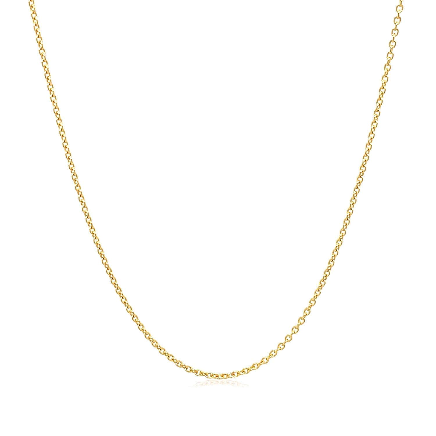 14k Yellow Gold Round Cable Link Chain 1.1mm-Teresa&#39;s Fashionista LLC