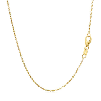 14k Yellow Gold Round Cable Link Chain 1.1mm-Teresa&#39;s Fashionista LLC