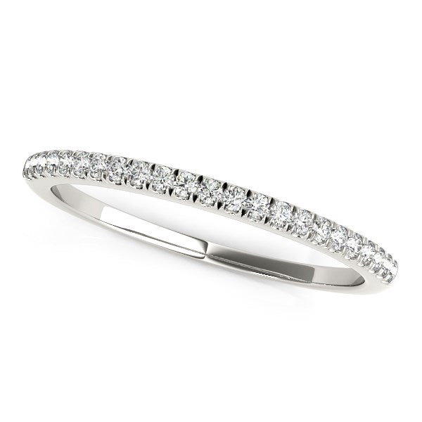 14k White Gold Scallop Style Setting Diamond Wedding Band (1/8 cttw)-Teresa&#39;s Fashionista LLC