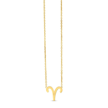 14K Yellow Gold Aries Necklace-Teresa&#39;s Fashionista LLC