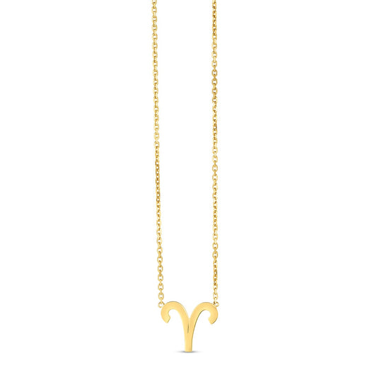 14K Yellow Gold Aries Necklace-Teresa&#39;s Fashionista LLC