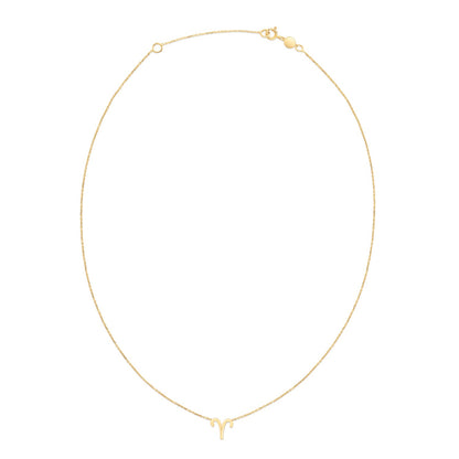 14K Yellow Gold Aries Necklace-Teresa&#39;s Fashionista LLC