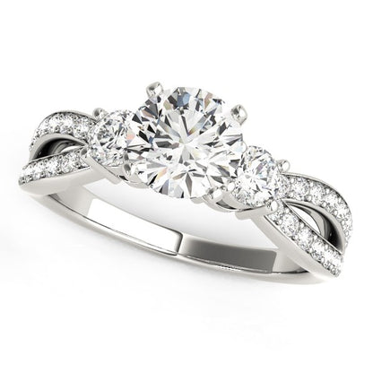 14k White Gold Split Shank Round Diamond Engagement Ring (1 5/8 cttw)-Teresa&#39;s Fashionista LLC