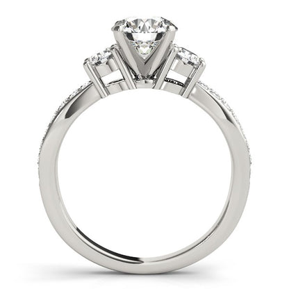 14k White Gold Split Shank Round Diamond Engagement Ring (1 5/8 cttw)-Teresa&#39;s Fashionista LLC