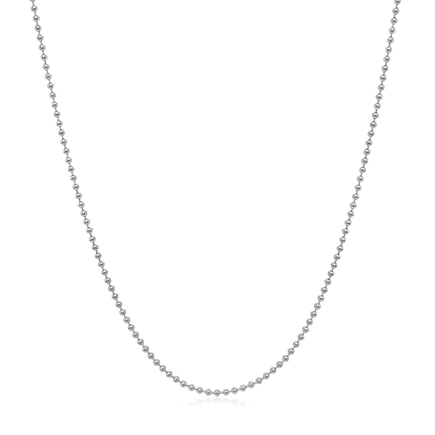 14k White Gold Bead Chain 1.0mm-Teresa&#39;s Fashionista LLC