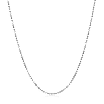 14k White Gold Bead Chain 1.0mm-Teresa&#39;s Fashionista LLC