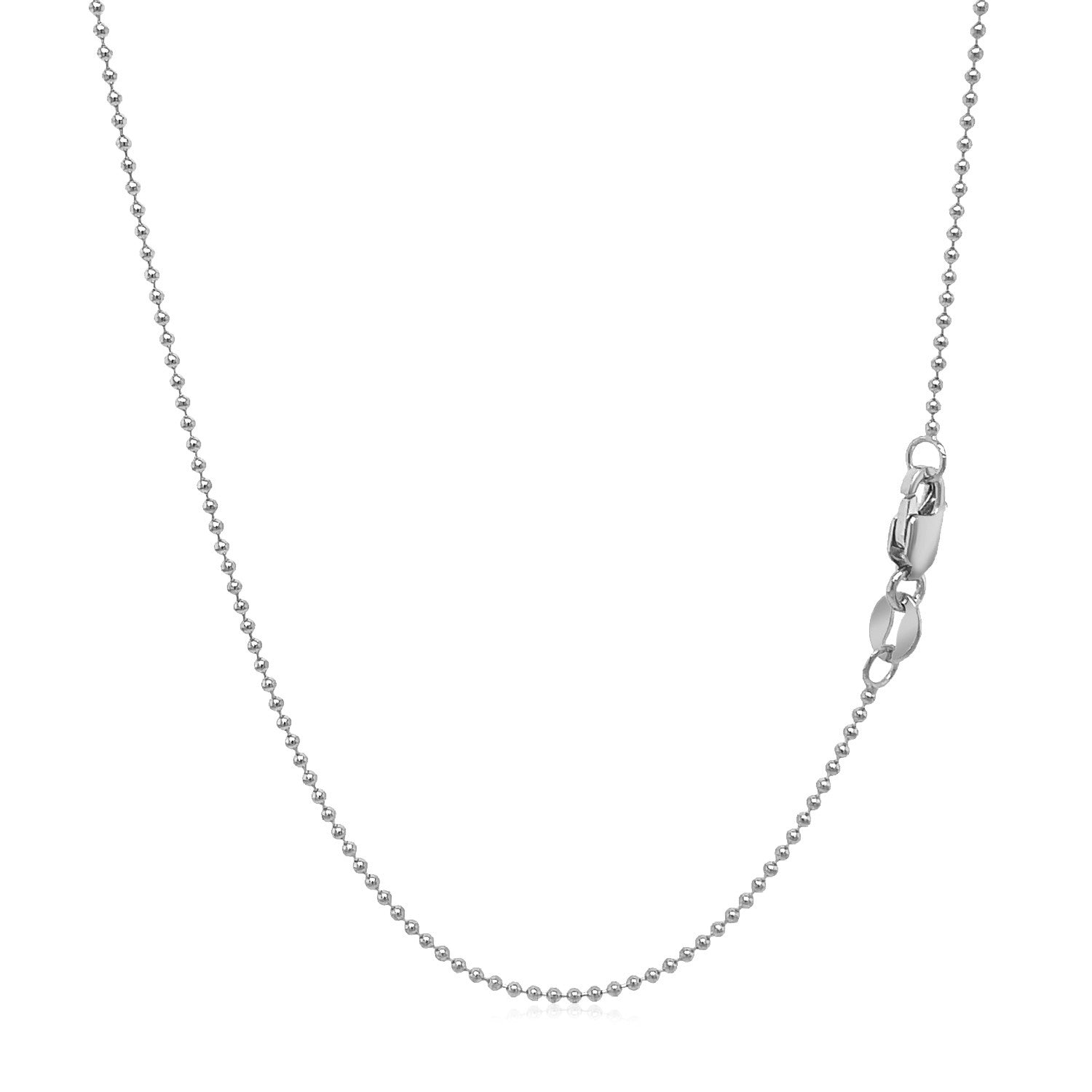 14k White Gold Bead Chain 1.0mm-Teresa&#39;s Fashionista LLC