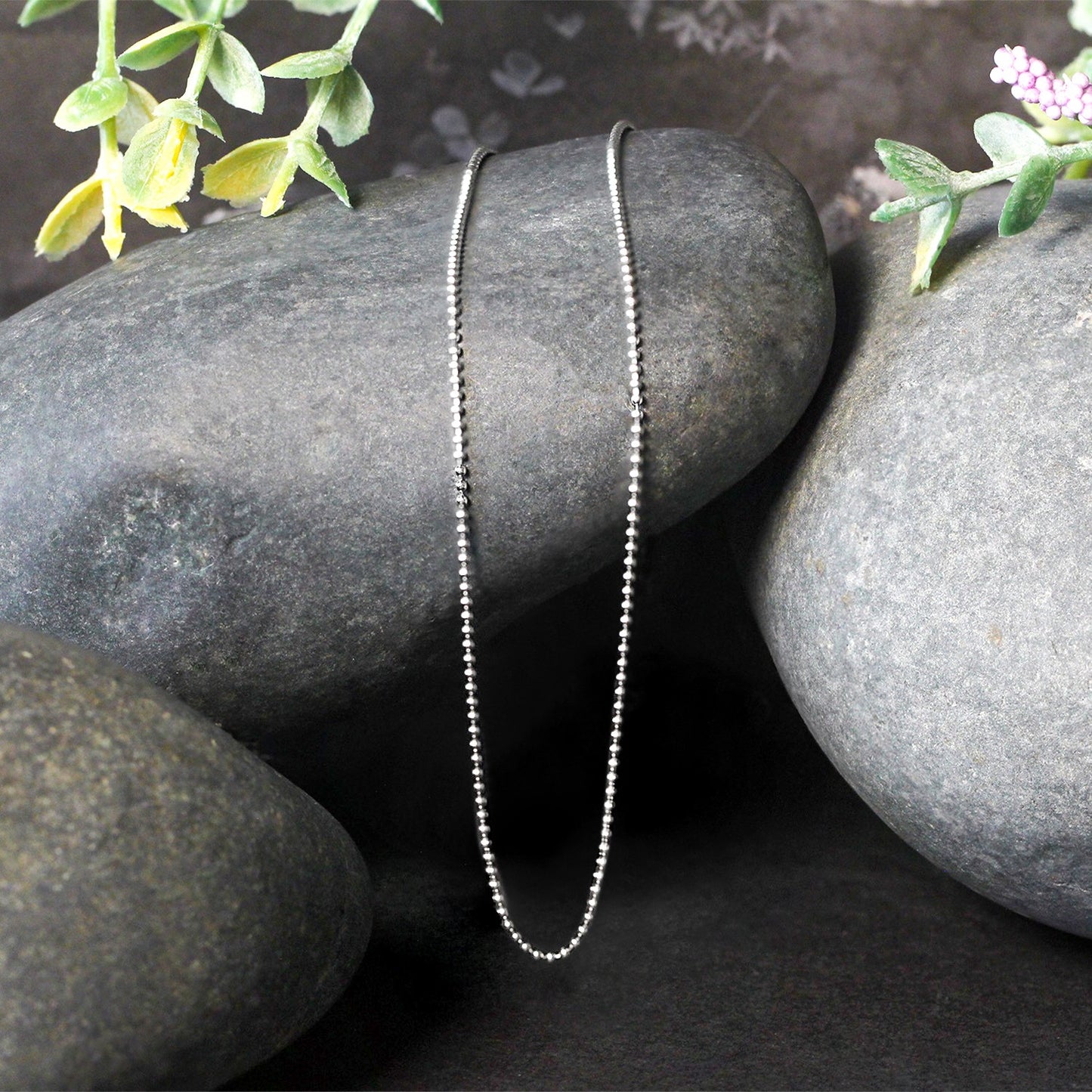 14k White Gold Bead Chain 1.0mm-Teresa&#39;s Fashionista LLC