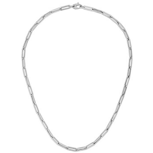 14k White Gold Bold Paperclip Chain (4.2 mm)-Teresa&#39;s Fashionista LLC