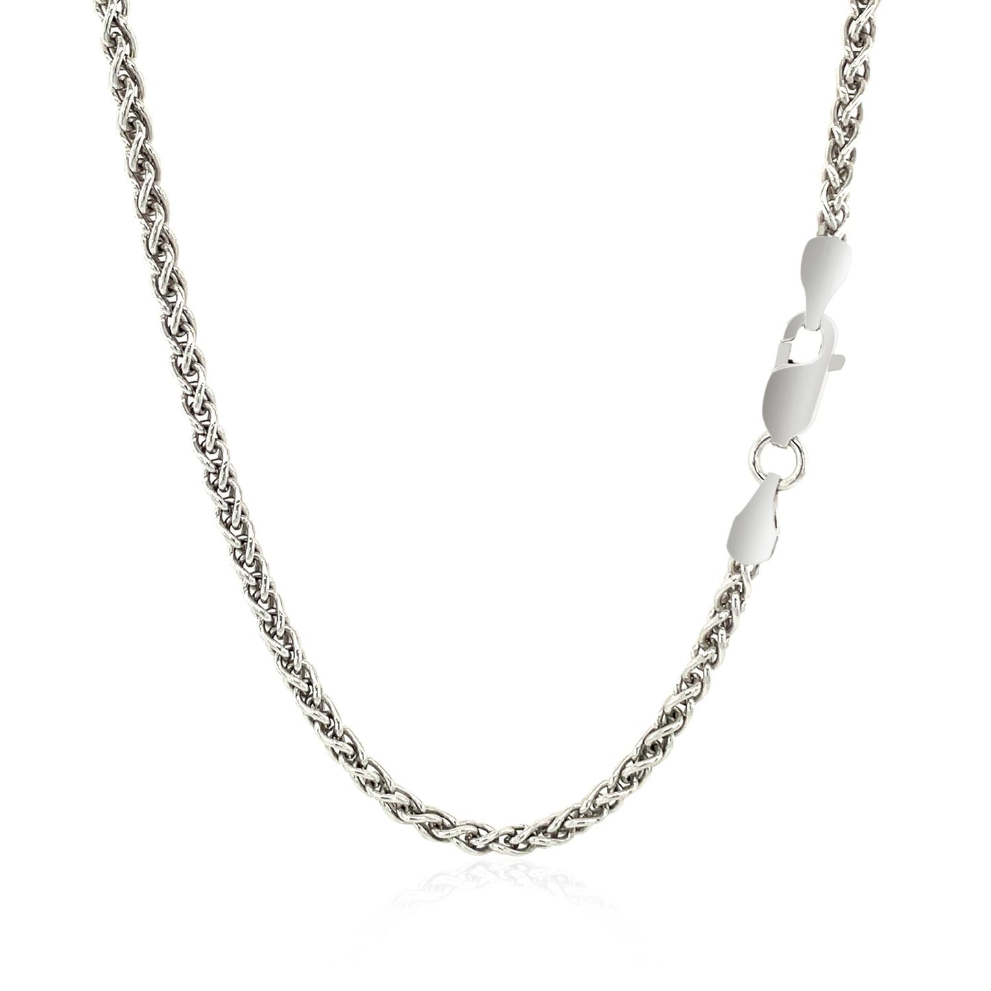 Sterling Silver Rhodium Plated Wheat Chain 2.6mm-Teresa&#39;s Fashionista LLC