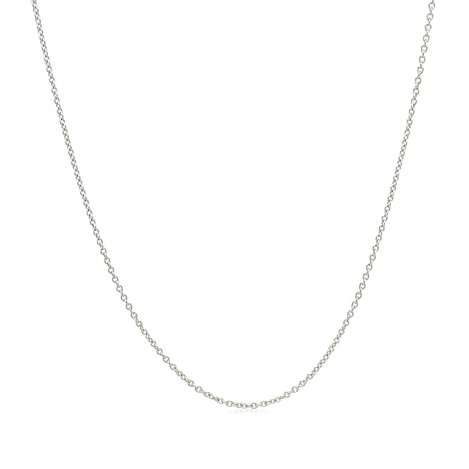 14k White Gold Oval Cable Link Chain 0.6mm-Teresa&#39;s Fashionista LLC