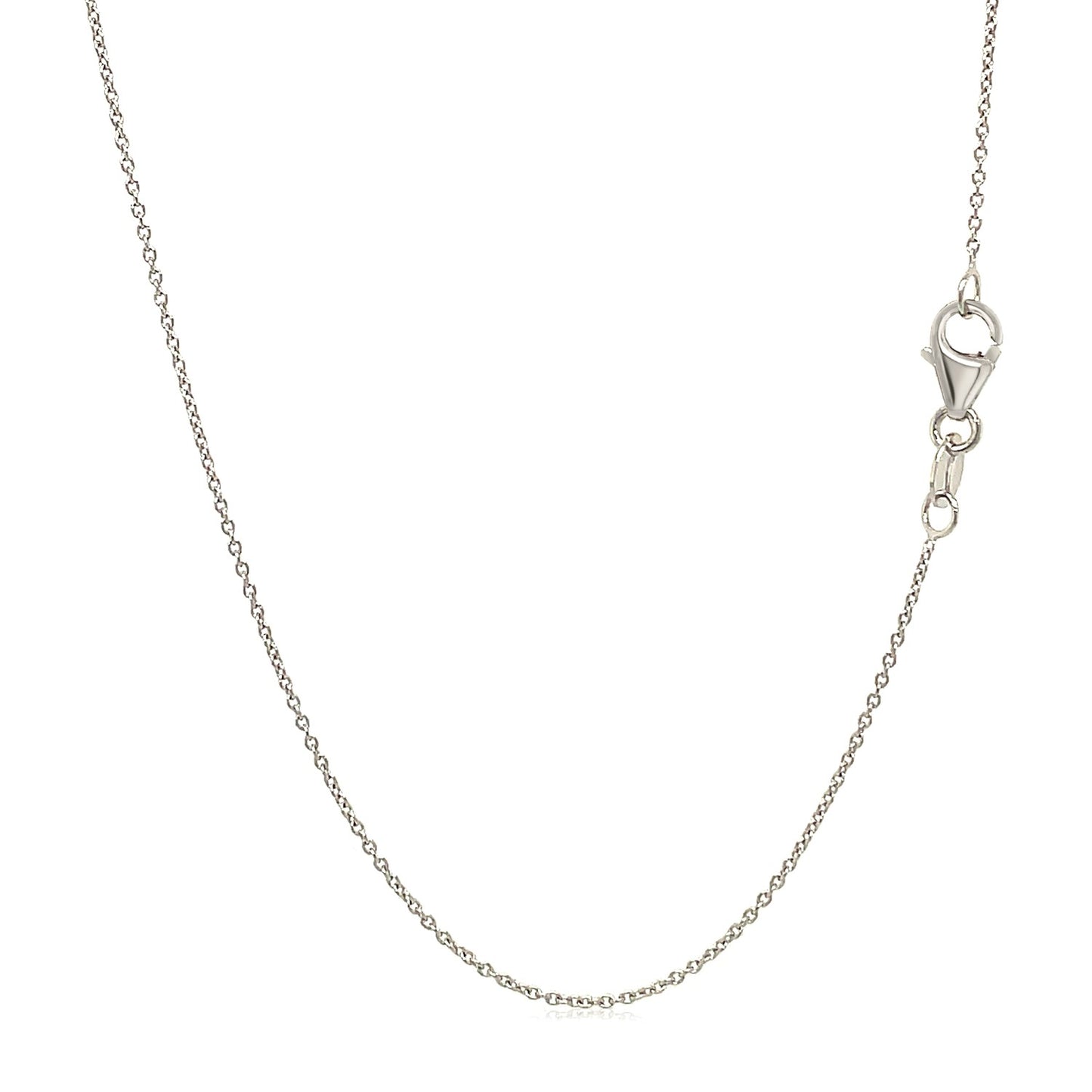 14k White Gold Oval Cable Link Chain 0.6mm-Teresa&#39;s Fashionista LLC