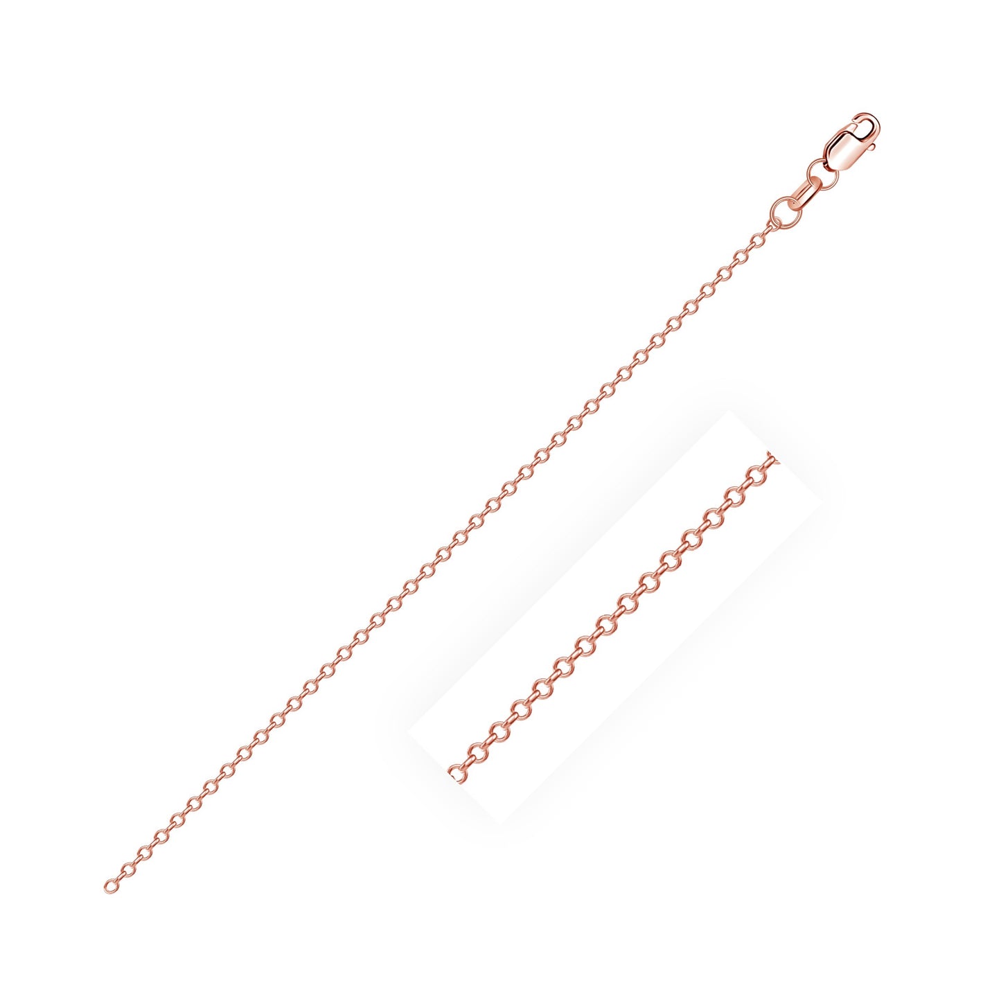 18k Rose Gold Diamond Cut Cable Link Chain 0.8mm-Teresa&#39;s Fashionista LLC