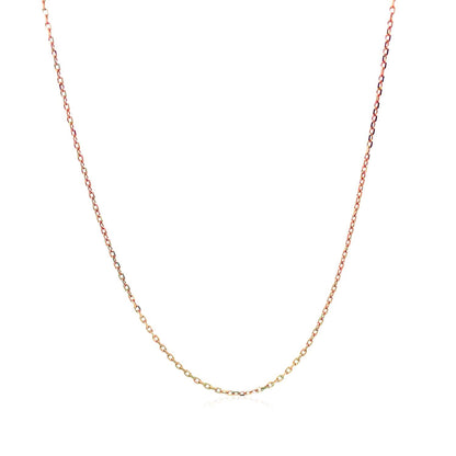 18k Rose Gold Diamond Cut Cable Link Chain 0.8mm-Teresa&#39;s Fashionista LLC