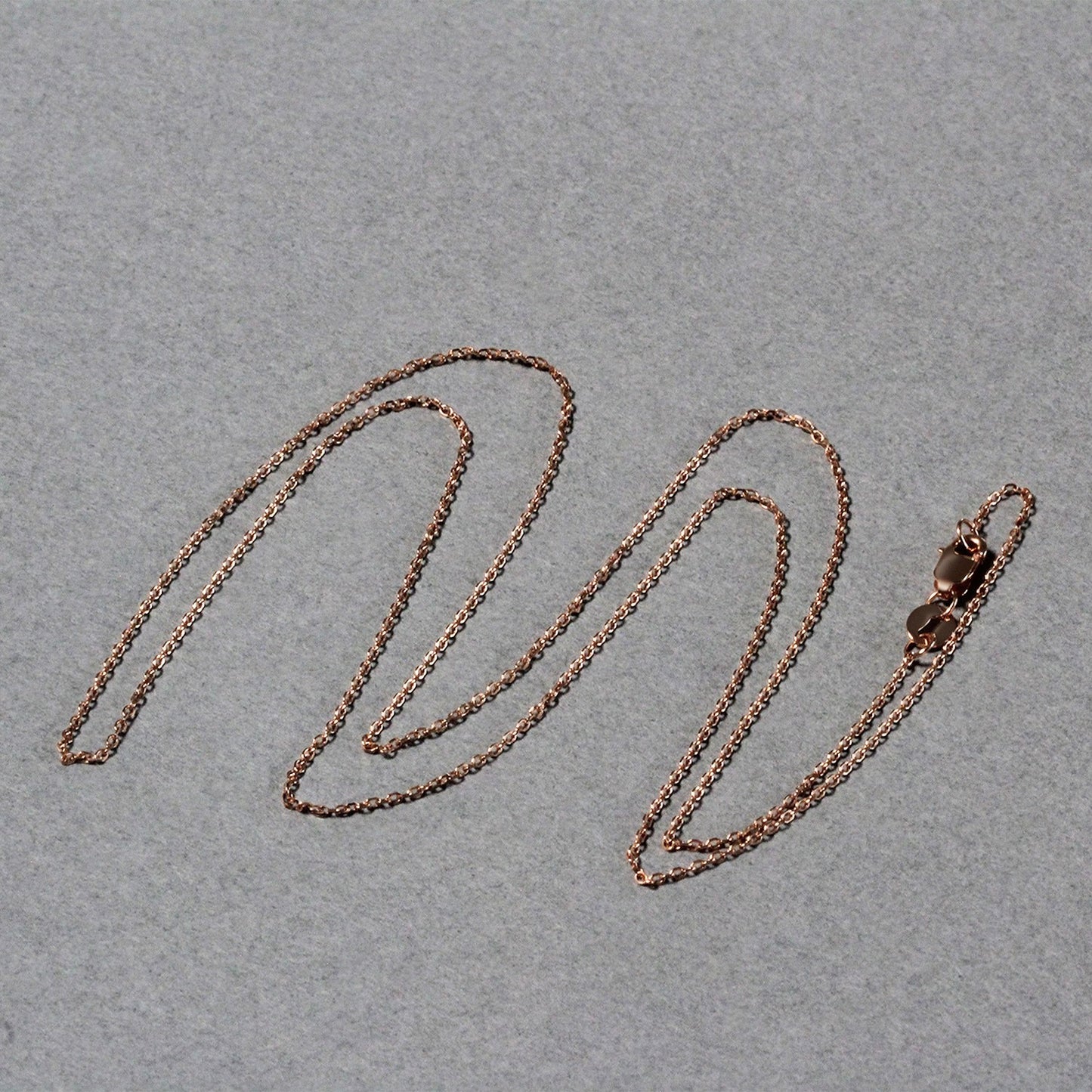 18k Rose Gold Diamond Cut Cable Link Chain 0.8mm-Teresa&#39;s Fashionista LLC