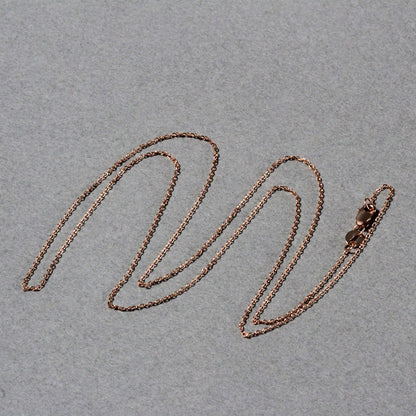 18k Rose Gold Diamond Cut Cable Link Chain 0.8mm-Teresa&#39;s Fashionista LLC