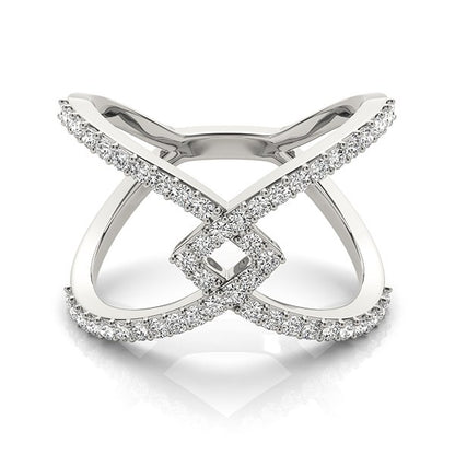 14k White Gold Fancy Entwined Design Diamond Ring (1/2 cttw)-Teresa&#39;s Fashionista LLC