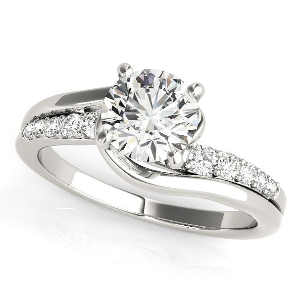 14k White Gold Bypass Style Round Diamond Ring (1 1/4 cttw)-Teresa&#39;s Fashionista LLC