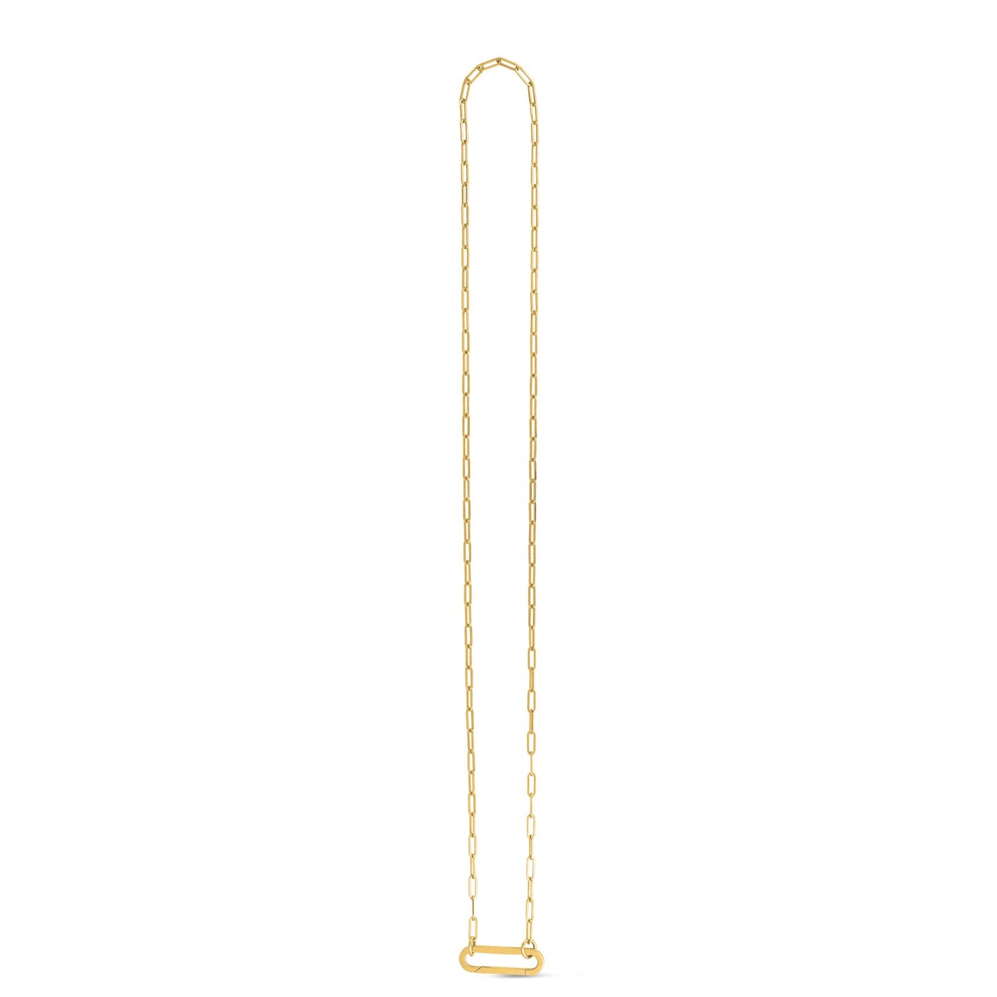 14k Yellow Gold Elongated Link Paperclip Necklace-Teresa&#39;s Fashionista LLC