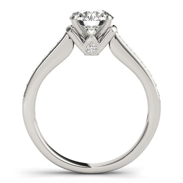 14k White Gold Round Diamond Engagement Ring Band Stones (1 1/8 cttw)-Teresa&#39;s Fashionista LLC