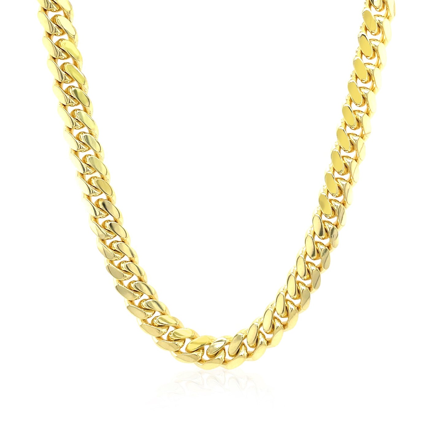 6.1mm 10k Yellow Gold Classic Miami Cuban Solid Chain-Teresa&#39;s Fashionista LLC