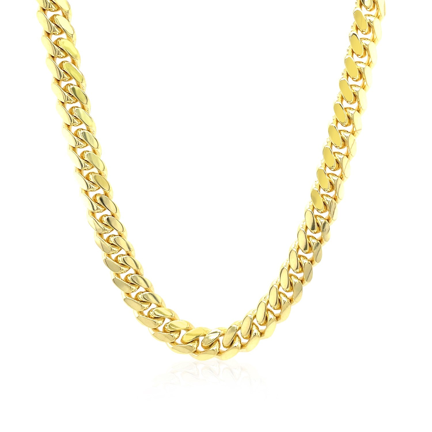 6.1mm 10k Yellow Gold Classic Miami Cuban Solid Chain-Teresa&#39;s Fashionista LLC