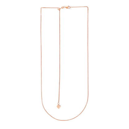 14k Rose Gold Adjustable Wheat Chain 1.0mm-Teresa&#39;s Fashionista LLC