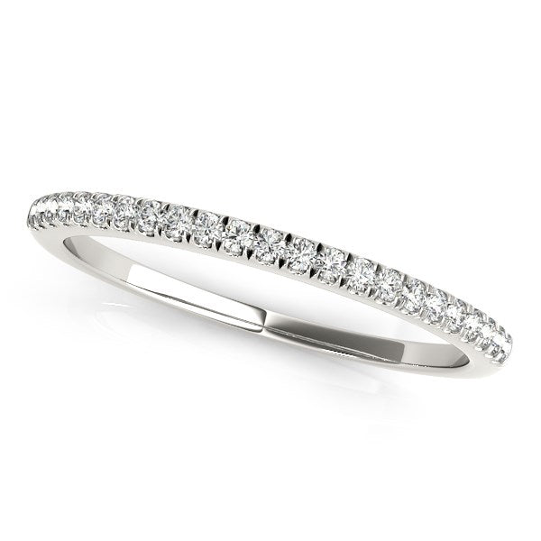 14k White Gold Diamond Pave Set Wedding Band (1/8 cttw)-Teresa&#39;s Fashionista LLC