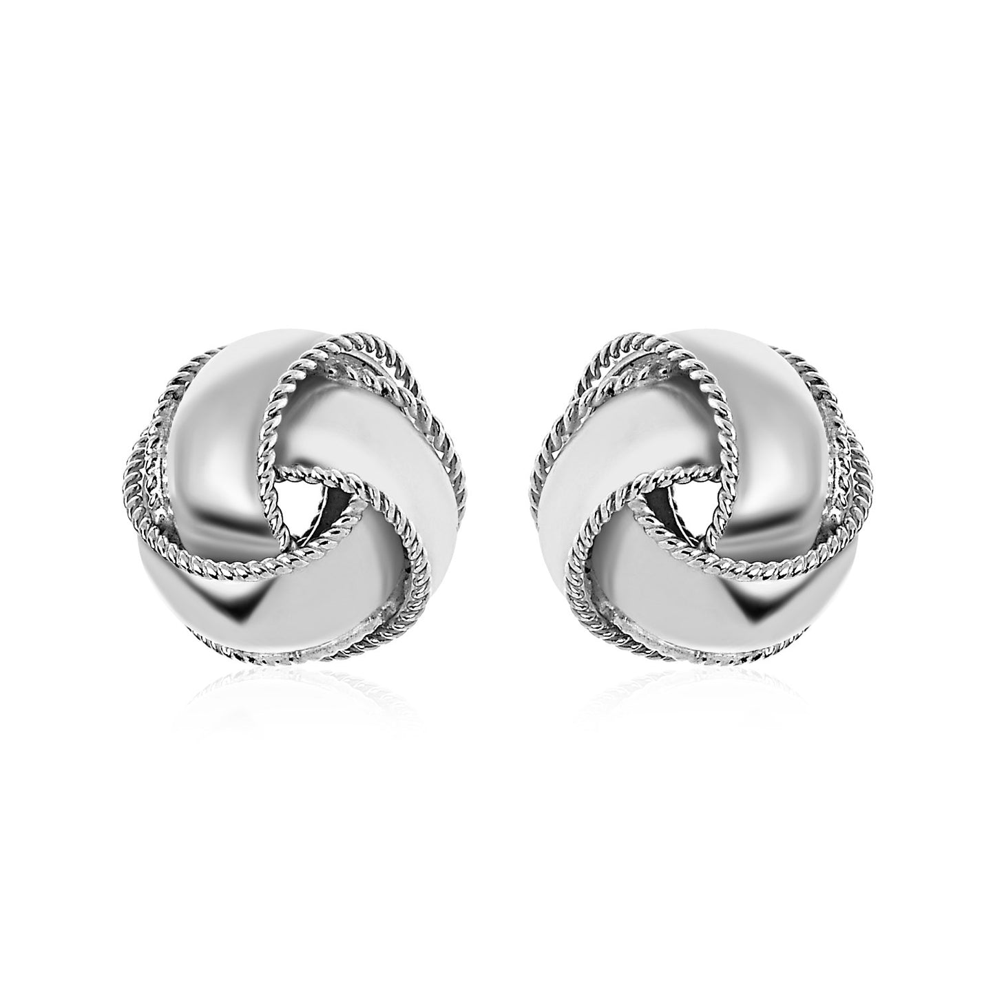 Textured and Polished Love Knot Earrings in Sterling Silver-Teresa&#39;s Fashionista LLC