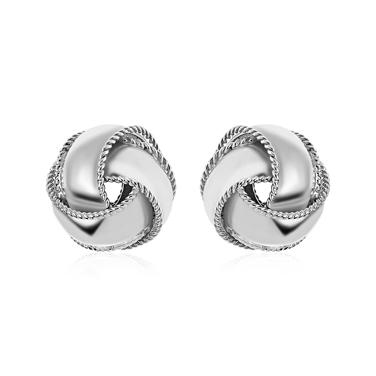 Textured and Polished Love Knot Earrings in Sterling Silver-Teresa&#39;s Fashionista LLC