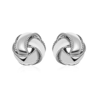 Textured and Polished Love Knot Earrings in Sterling Silver-Teresa&#39;s Fashionista LLC