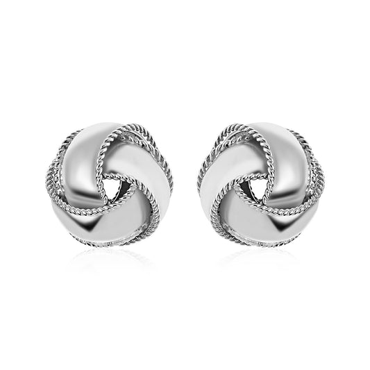 Textured and Polished Love Knot Earrings in Sterling Silver-Teresa&#39;s Fashionista LLC