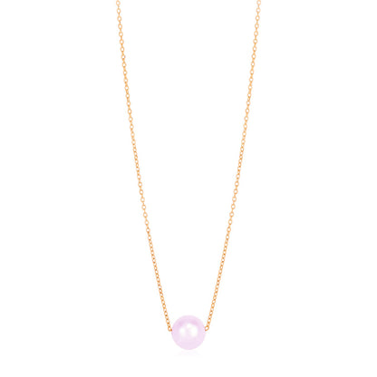 14k Rose Gold Pearl Solitaire Necklace-Teresa&#39;s Fashionista LLC