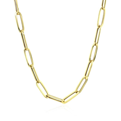 14K Yellow Gold Bold Paperclip Chain (4.2 mm)-Teresa&#39;s Fashionista LLC