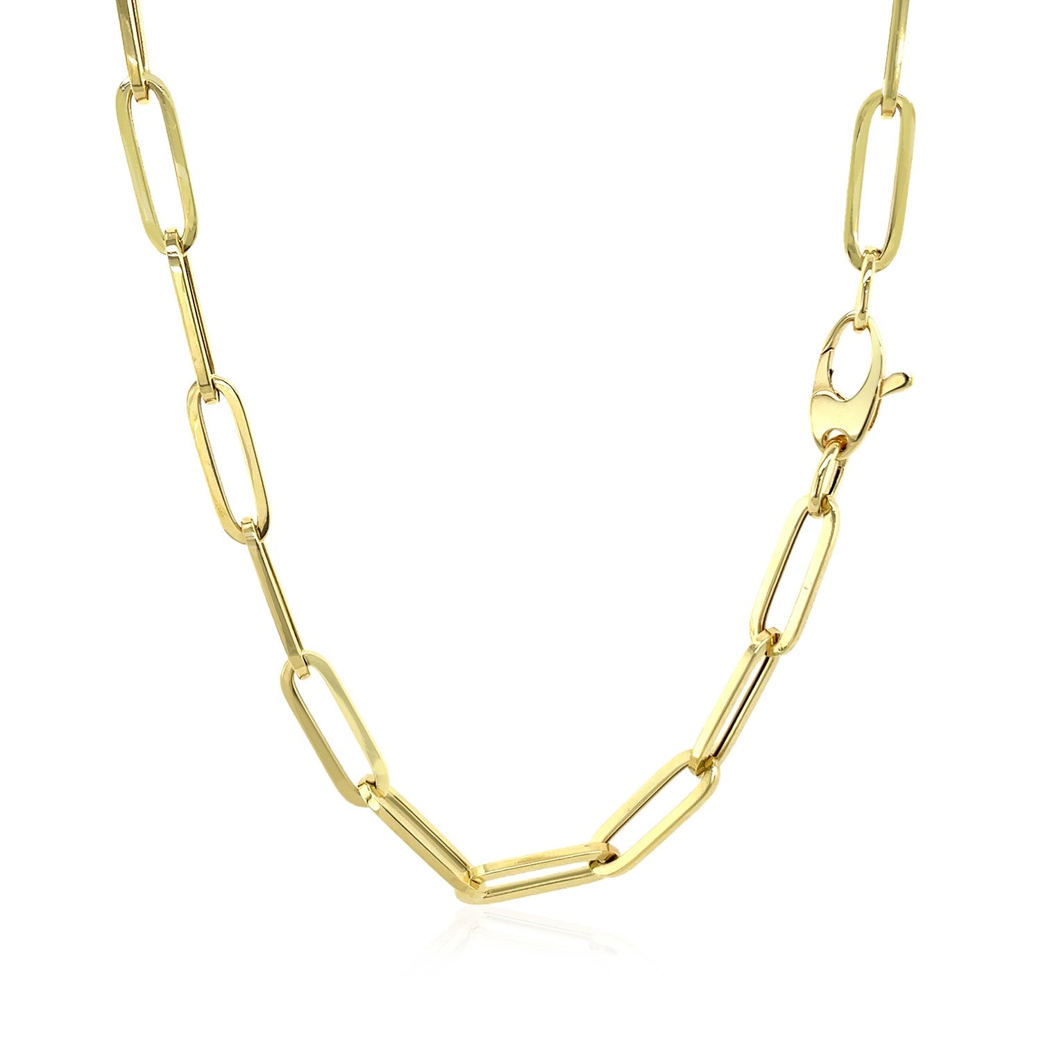 14K Yellow Gold Bold Paperclip Chain (4.2 mm)-Teresa&#39;s Fashionista LLC